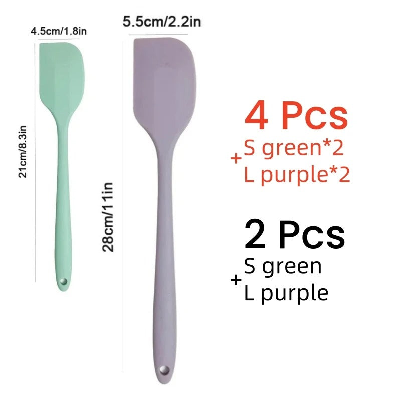 2/4Pcs Silicone Cream Spatula Non-stick Butter Spatula Heat-resistant Kitchen Baking Tools DIY Cake Baking Tools