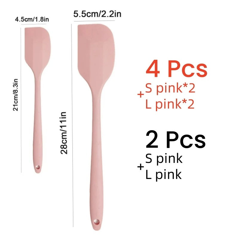 2/4Pcs Silicone Cream Spatula Non-stick Butter Spatula Heat-resistant Kitchen Baking Tools DIY Cake Baking Tools