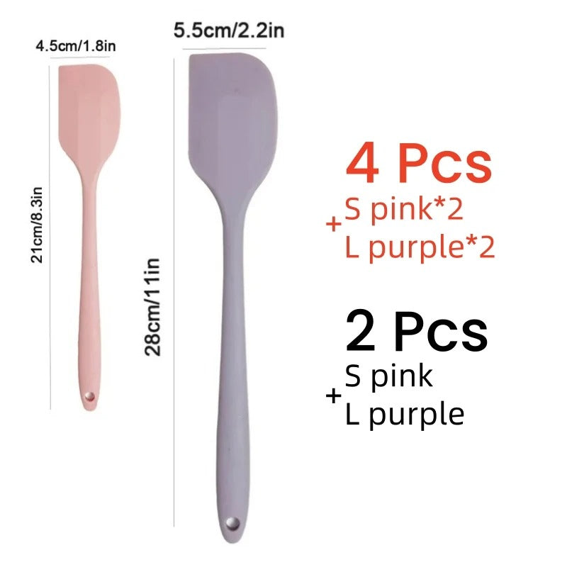 2/4Pcs Silicone Cream Spatula Non-stick Butter Spatula Heat-resistant Kitchen Baking Tools DIY Cake Baking Tools