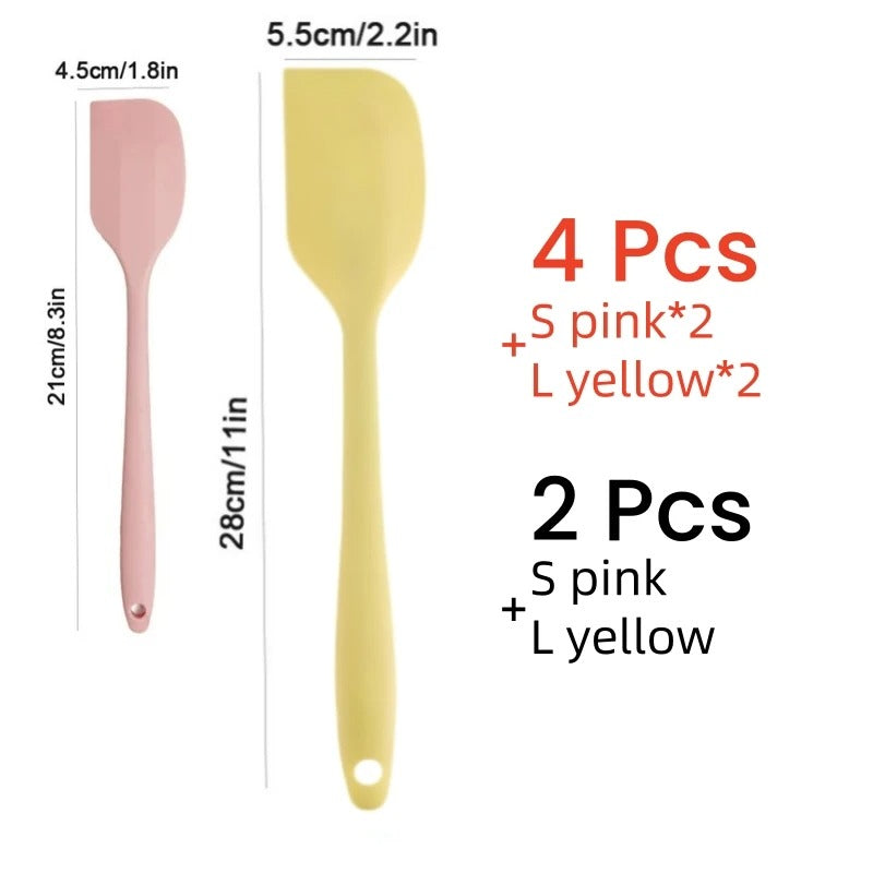 2/4Pcs Silicone Cream Spatula Non-stick Butter Spatula Heat-resistant Kitchen Baking Tools DIY Cake Baking Tools