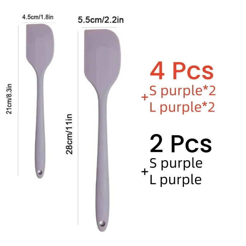 2/4Pcs Silicone Cream Spatula Non-stick Butter Spatula Heat-resistant Kitchen Baking Tools DIY Cake Baking Tools