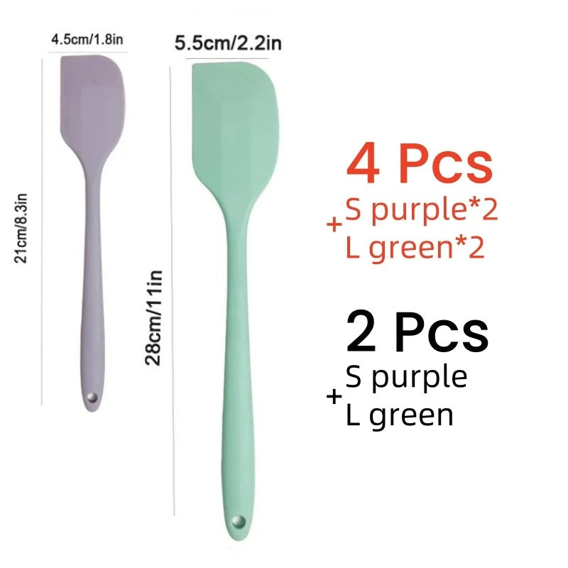 2/4Pcs Silicone Cream Spatula Non-stick Butter Spatula Heat-resistant Kitchen Baking Tools DIY Cake Baking Tools