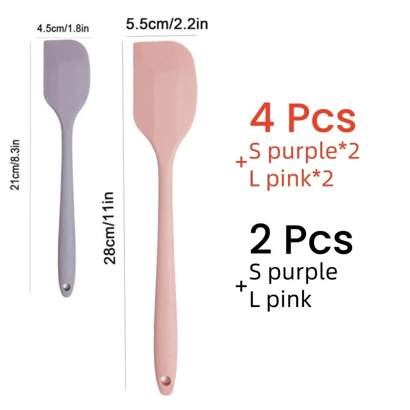 2/4Pcs Silicone Cream Spatula Non-stick Butter Spatula Heat-resistant Kitchen Baking Tools DIY Cake Baking Tools
