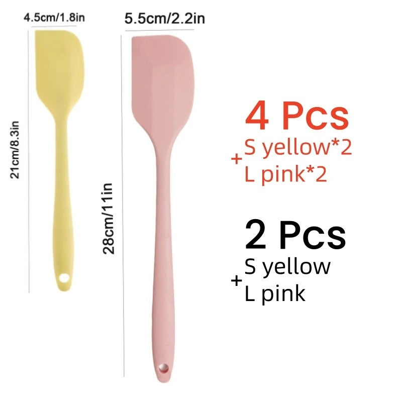 2/4Pcs Silicone Cream Spatula Non-stick Butter Spatula Heat-resistant Kitchen Baking Tools DIY Cake Baking Tools