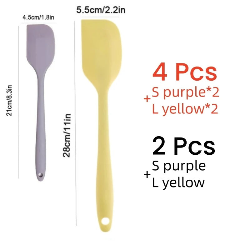 2/4Pcs Silicone Cream Spatula Non-stick Butter Spatula Heat-resistant Kitchen Baking Tools DIY Cake Baking Tools
